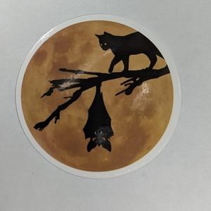 Black Cat in the moon sticker